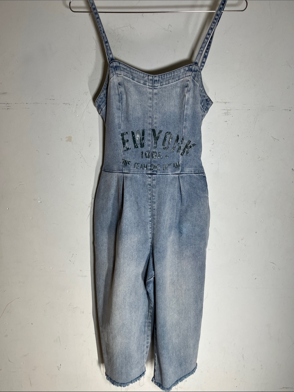 AG Adriano Goldschmied Denim Jumpsuit Cropped Sz Small